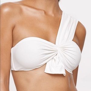 Marysia White One Shoulder Bikini Top